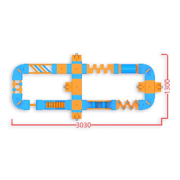 Ro felfújható vízi park (30 x 13 m)