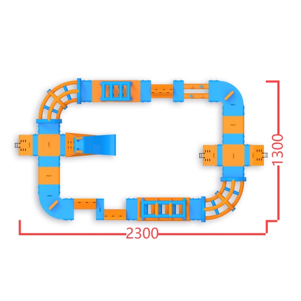 Omikron felfújható vízi park (23 x 13 m)